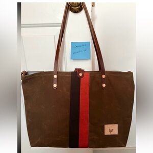 Field tan wax canvas perfect tote